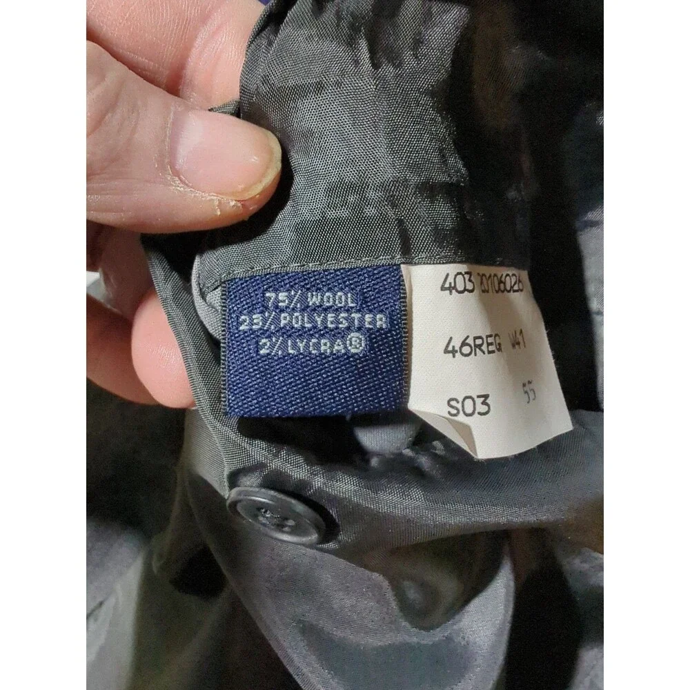 Brooks Brothers Brooks Cool 46R Sport Coat Blazer Jacket Gray Partly Lined EUC